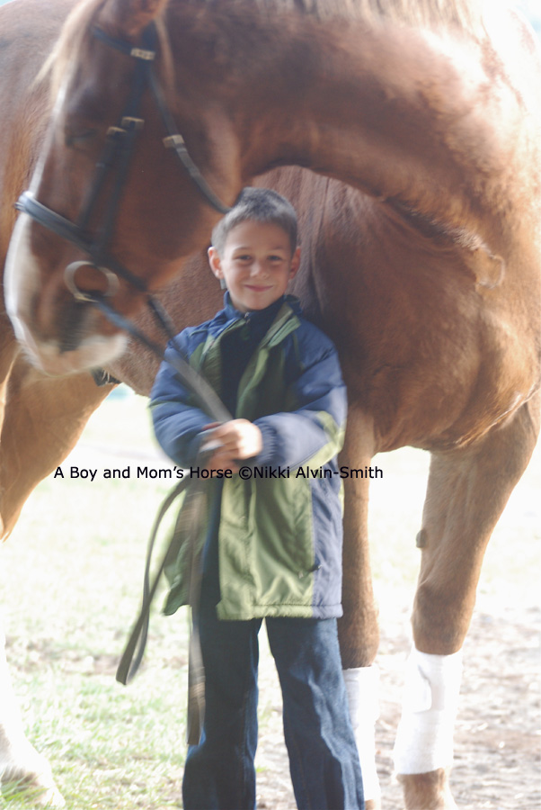 A Boy and Mom's Horse
